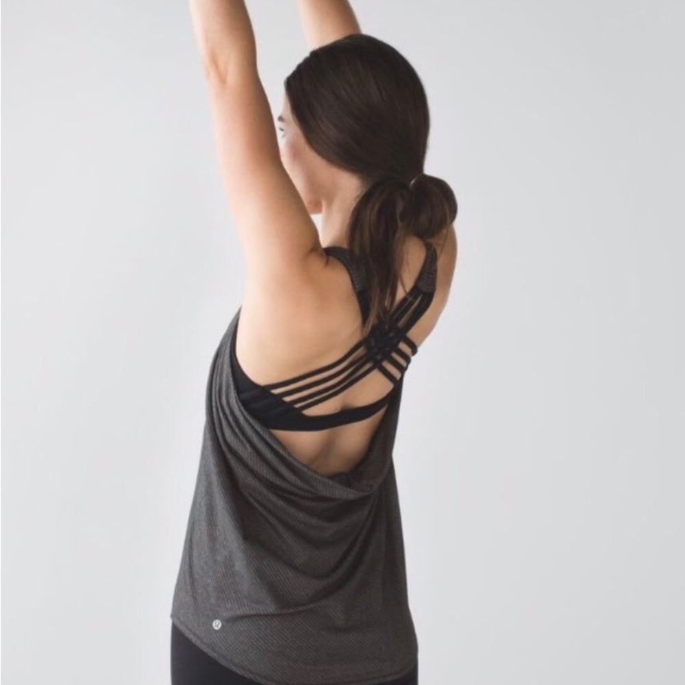 Lululemon Wild Tank Size 4 Heather Gray/Black